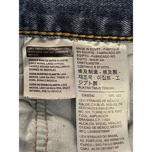 Levi's 501 Slim Fit Jeans W32 L34‎ Button Fly Medium Wash Denim Men's - Picture 4 of 16